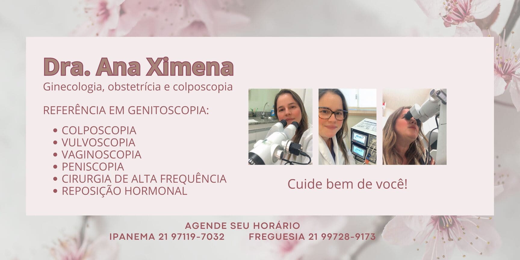 Agende seu horário com a Dra. Ana Ximena em Ipanema ou na Freguesia
